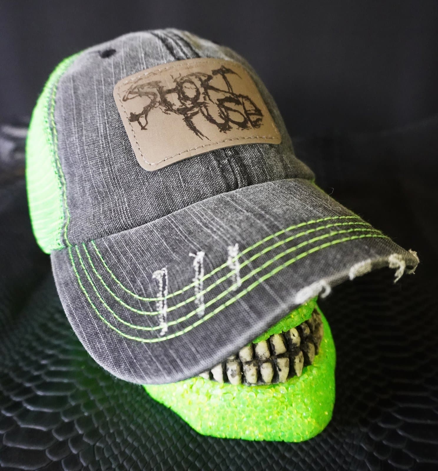 Gray and Green Trucker Hat